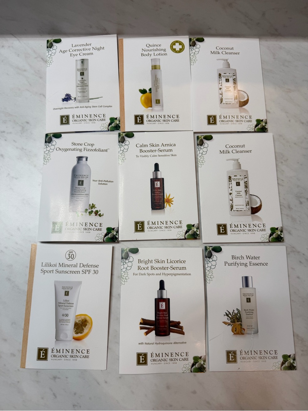 Éminence Organic Skin Care 15 Pc Skincare Sample Lot